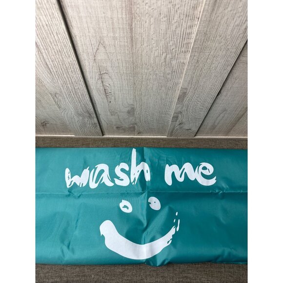 Other - Teal Blue Wash Me Drawstring Laundry Bag 27" Wide 38" Long Travel Dorm Camper